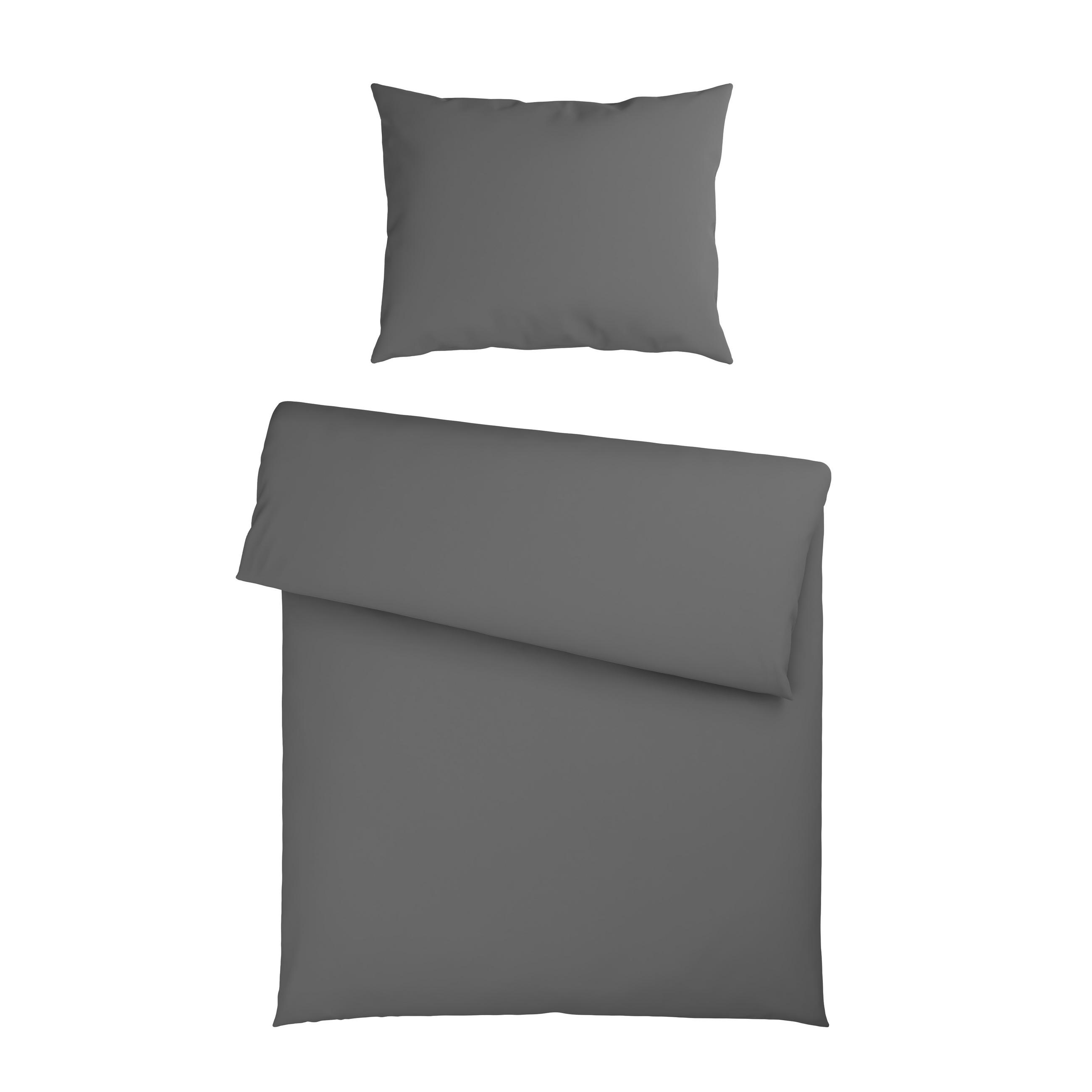 BETTWÄSCHE 2-teilig 140/200 cm  - Anthrazit, KONVENTIONELL, Textil (140/200cm) - Esposa