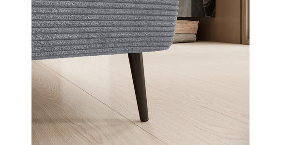 ECKSOFA  in Cord Dunkelgrau  277/174 cm  - Dunkelgrau/Schwarz, KONVENTIONELL, Textil/Metall (277/174cm) - Carryhome
