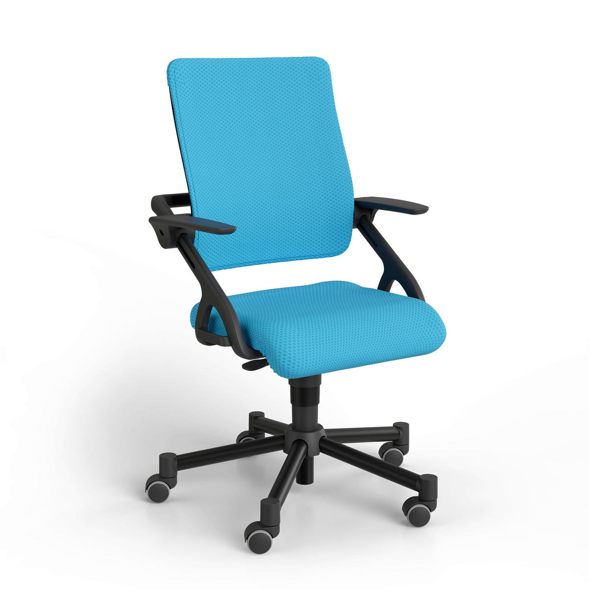 JUGENDDREHSTUHL  in Netzbespannung Blau, Schwarz  - Blau/Schwarz, Basics, Kunststoff/Textil (58/83-97/60cm) - Paidi