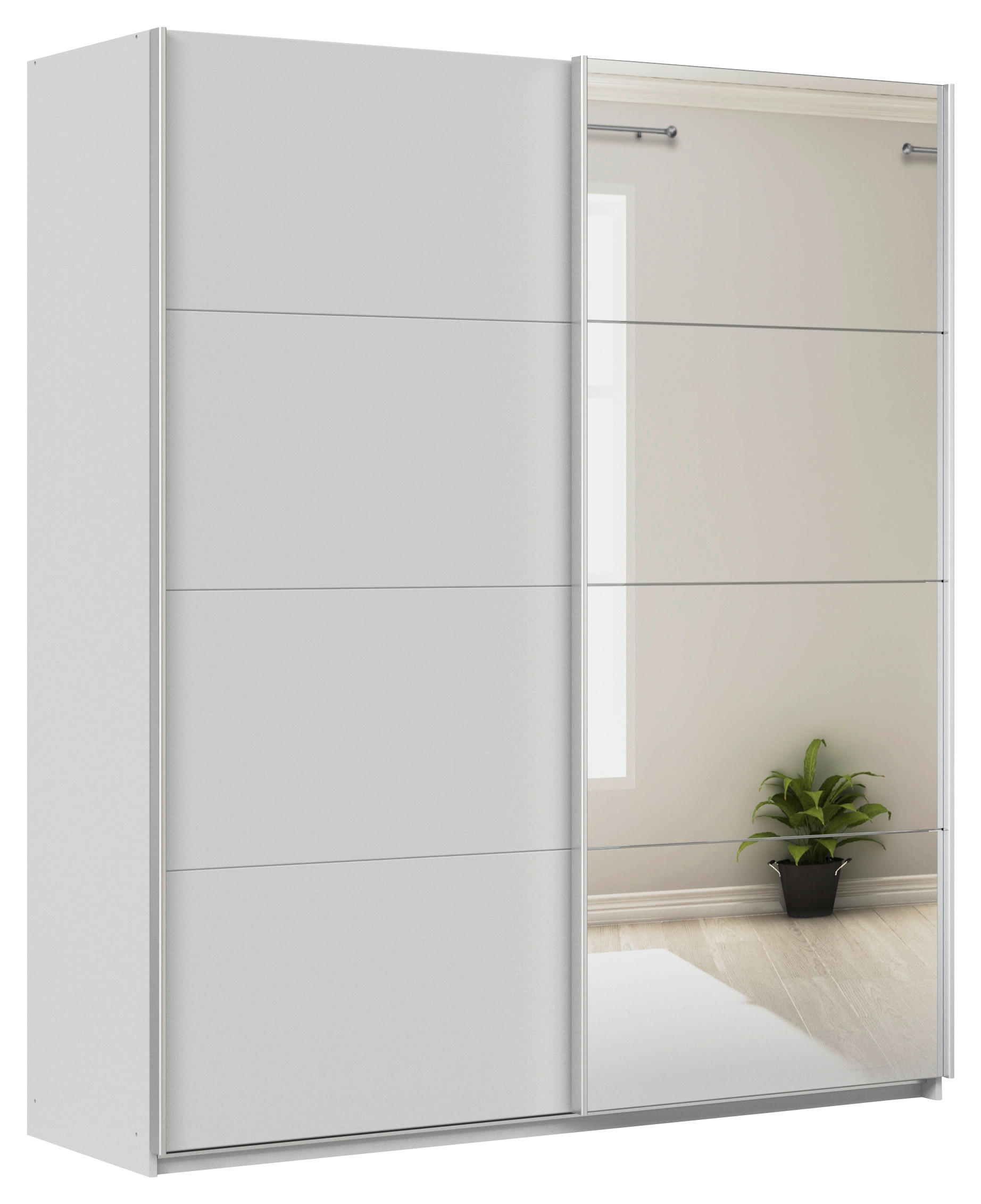 Schwebetürenschrank + Spiegel B: 181cm Feldkirch Seidengrau