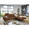 ECKSOFA in Echtleder Hellbraun  310/180 cm  - Hellbraun/Schwarz, Design, Leder/Metall (310/180cm) - Dieter Knoll