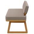 SITZBANK 190/80/52 cm Flachgewebe Eichefarben, Grau Eiche massiv  - Eichefarben/Grau, Basics, Holz/Textil (190/80/52cm) - Carryhome