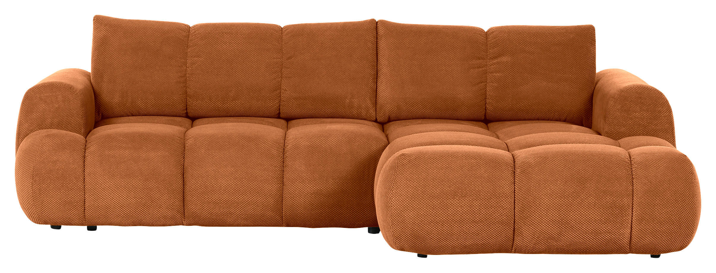 ECKSOFA Rostfarben Flachgewebe  - Rostfarben/Schwarz, KONVENTIONELL, Kunststoff/Textil (274/174cm) - Carryhome