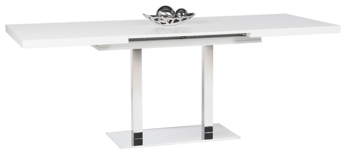 STOL ZA BLAGOVAONICU  bijela, boje oplemenjenog čelika  drvni materijal      - bijela/boje oplemenjenog čelika, Konvencionalno, drvni materijal/metal (120/80/74cm) - MID.YOU