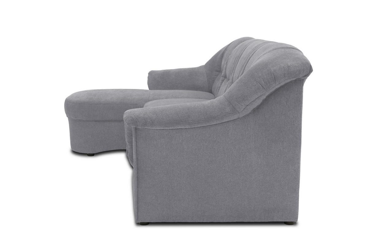 ECKSOFA Dunkelgrau Mikrofaser  - Dunkelgrau/Schwarz, KONVENTIONELL, Kunststoff/Textil (146/232cm) - MID.YOU