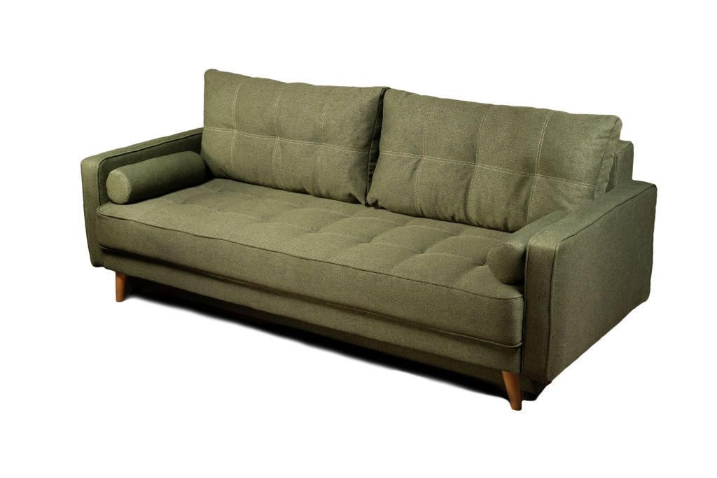 TROSJED tekstil  maslinasto zelena    - maslinasto zelena/boje bukve, Moderno, tekstil/drvo (208/74/100cm) - Hom`in