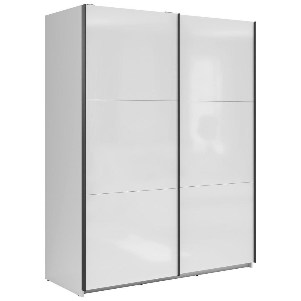MID.YOU ŠAT. SKRIŇA S POSUV. DVERAMI, biela s vysokým leskom, 153,5/195,5/60 cm