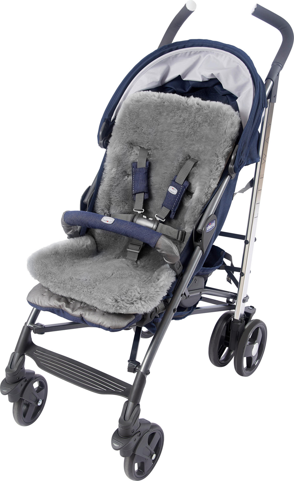 KINDERWAGENEINLAGE - Grau, Natur, Textil (33,5/73cm) - Jimmylee