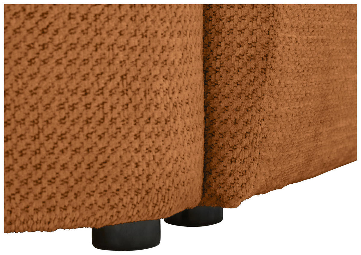 ECKSOFA Rostfarben Chenille  - Rostfarben/Schwarz, MODERN, Kunststoff/Textil (179/287cm) - Carryhome