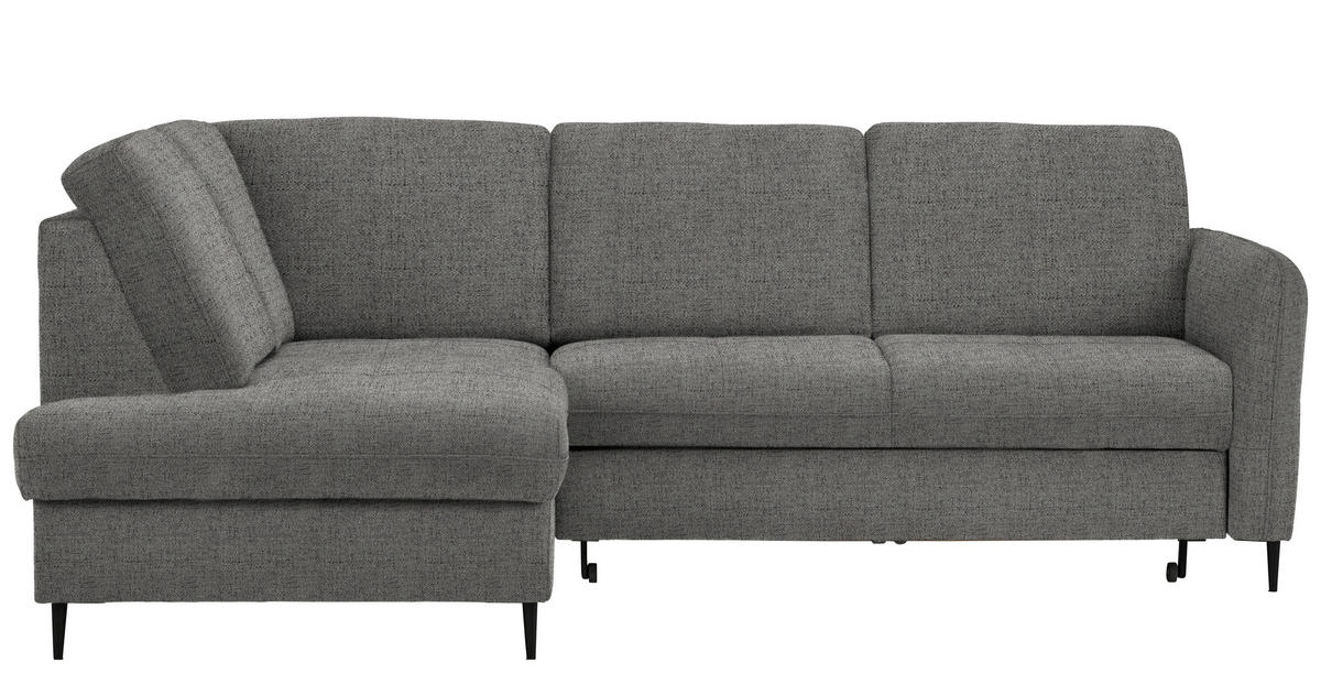 ECKSOFA Dunkelgrau Chenille  - Dunkelgrau/Schwarz, MODERN, Holz/Textil (184/241cm) - Carryhome