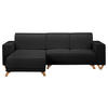 ECKSOFA in Textilgeflecht Schwarz  - Wengefarben/Schwarz, Design, Holz/Textil (257/174cm) - Livetastic