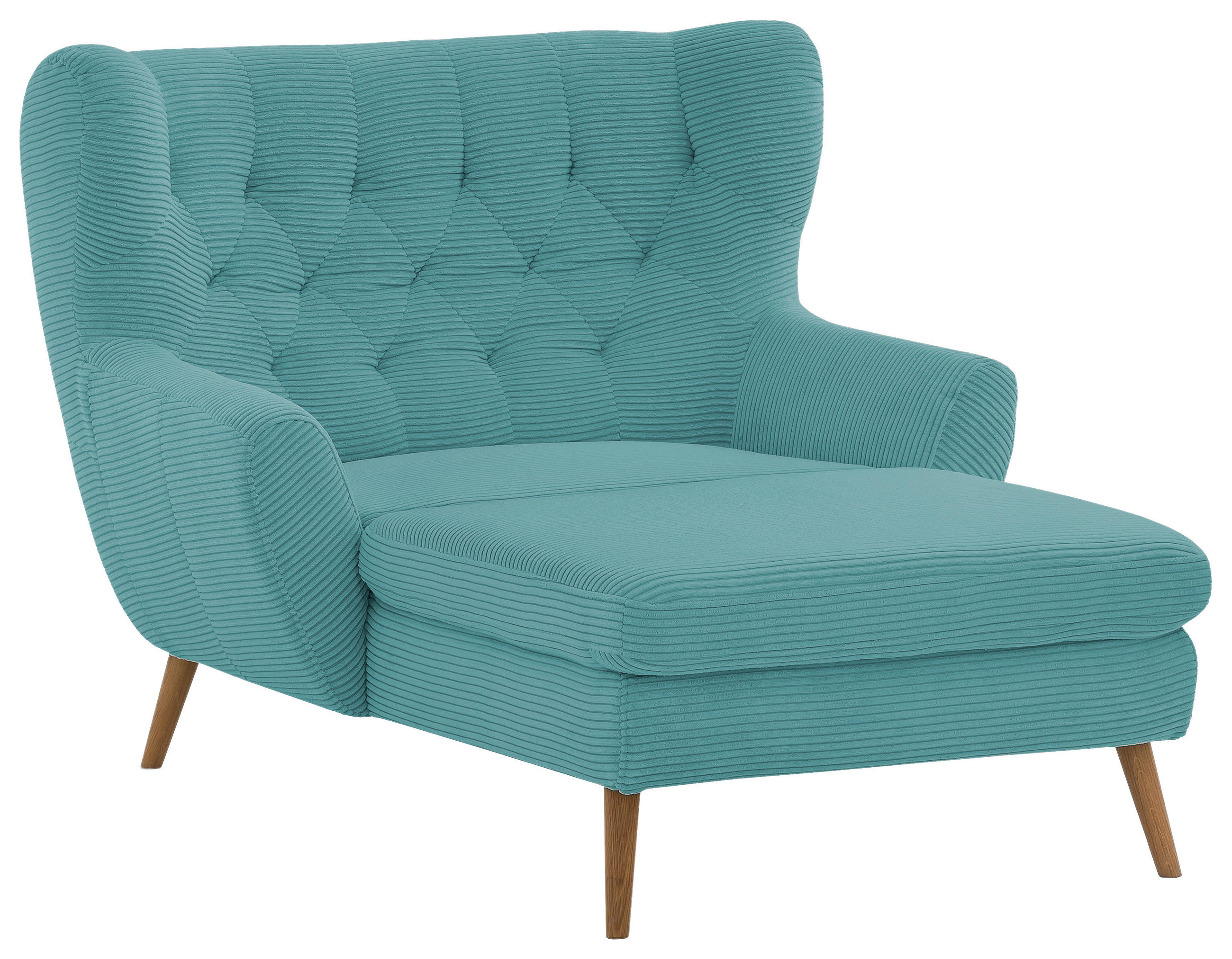 XXL-SESSEL in Cord Türkis  - Türkis, Design, Holz/Textil (120/101/165cm) - Stylife