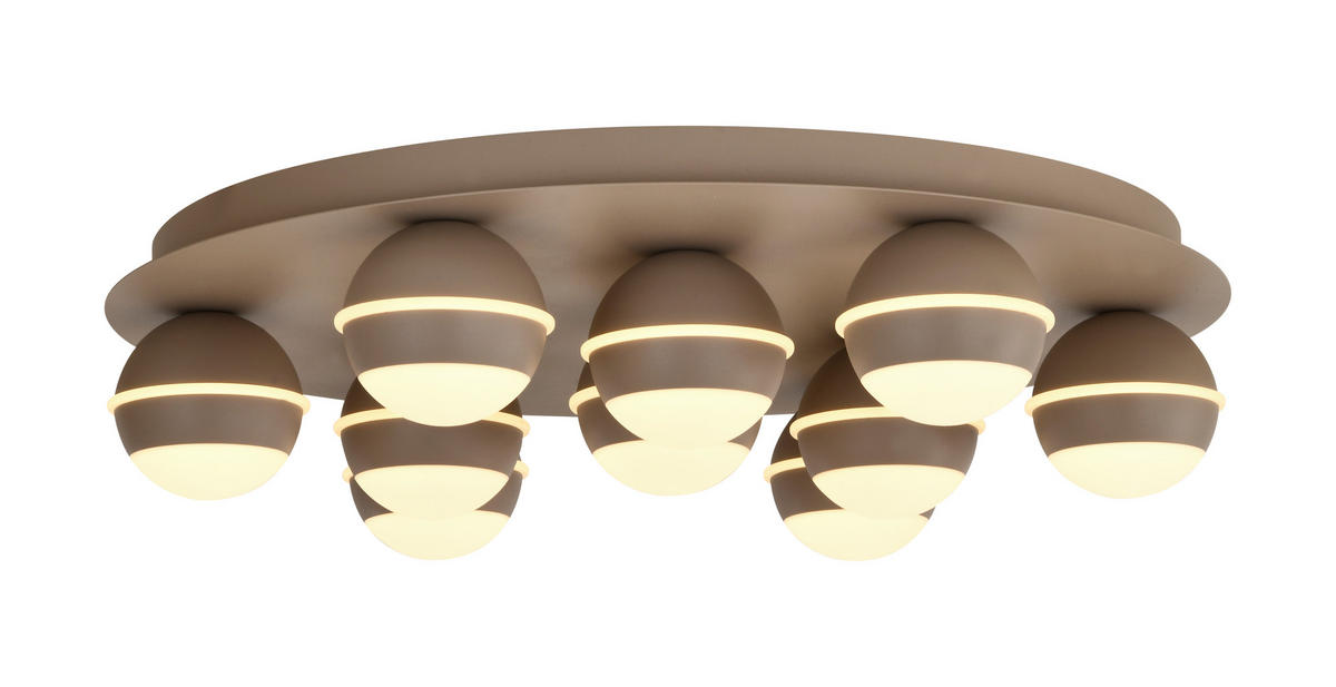 LED-DECKENLEUCHTE Biarritz 60/60/14 cm  - Sandfarben, Design, Kunststoff/Metall (60/60/14cm)
