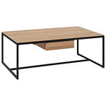 COUCHTISCH in Holz, Metall 100/60/43 cm  - Wildeiche/Schwarz, Design, Holz/Metall (100/60/43cm) - Dieter Knoll