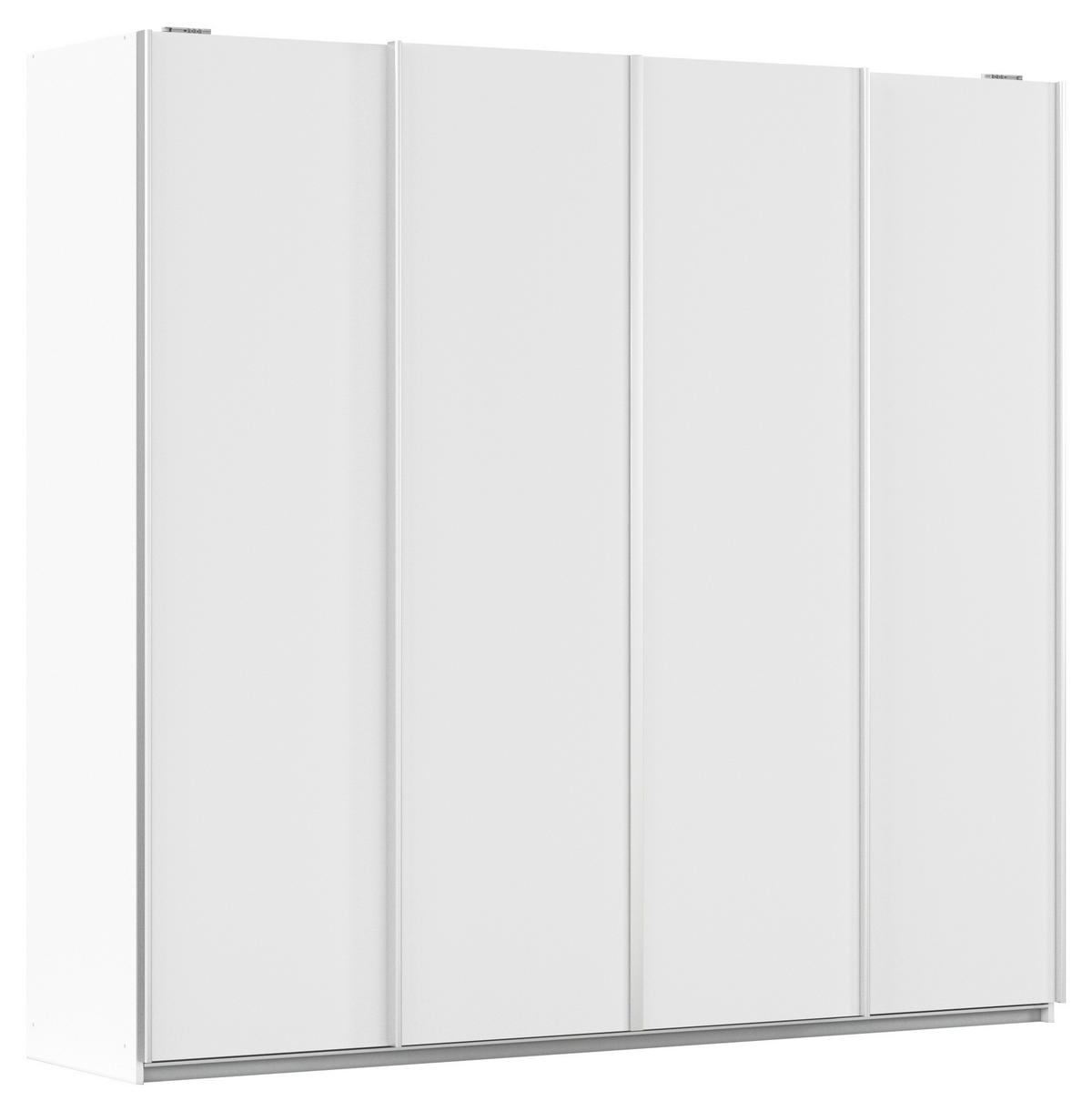 SCHWEBETÜRENSCHRANK 226/211/62 cm 4-türig Weiß  - Alufarben/Weiß, MODERN, Holzwerkstoff/Metall (226/211/62cm) - Rauch Möbel