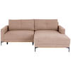 ECKSOFA in Rosa  - Schwarz/Rosa, Modern, Textil/Metall (238/162cm) - Ondega