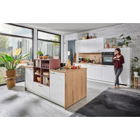 KÜCHENLEERBLOCK 300 cm   in Rot, Weiß, Eichefarben  - Eichefarben/Rot, KONVENTIONELL, Holzwerkstoff/Metall (300cm) - Express
