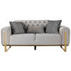 2-SITZER-SOFA Samt Beige  - Beige/Goldfarben, Design, Textil (187/94/84,5cm) - Livetastic