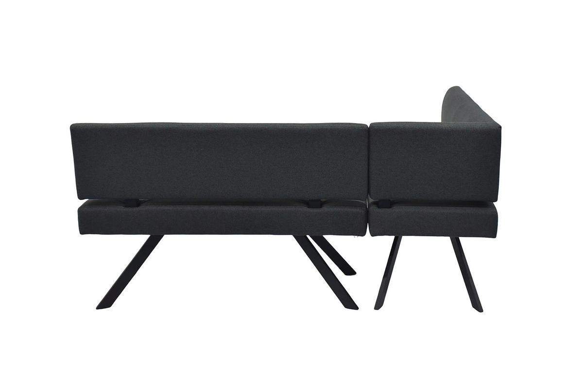 ECKBANK 85/182 cm Dunkelgrau   - Dunkelgrau/Schwarz, MODERN, Textil/Metall (85/182cm) - MID.YOU