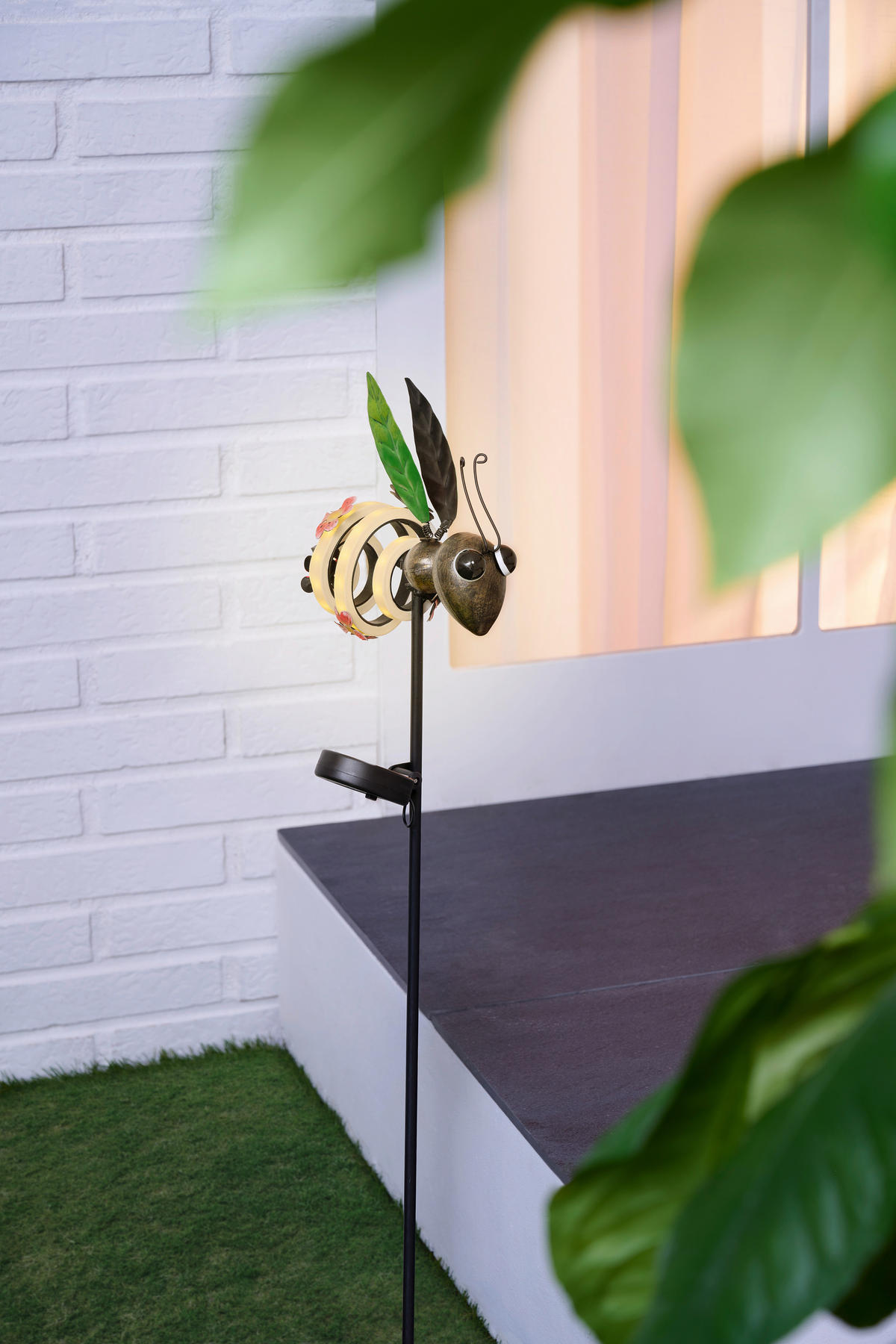 LAMPĂ SOLARĂ  - alb/roz antic, Trend, plastic/metal (18,7/8,8/80cm) - Ambia Garden