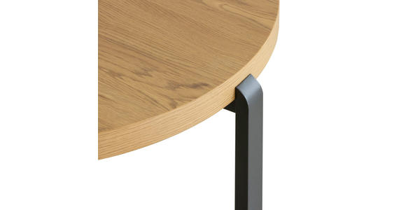 COUCHTISCHSET in Metall, Holzwerkstoff 80/80/38 cm  - Eichefarben/Schwarz, Design, Holzwerkstoff/Metall (80/80/38cm) - Carryhome