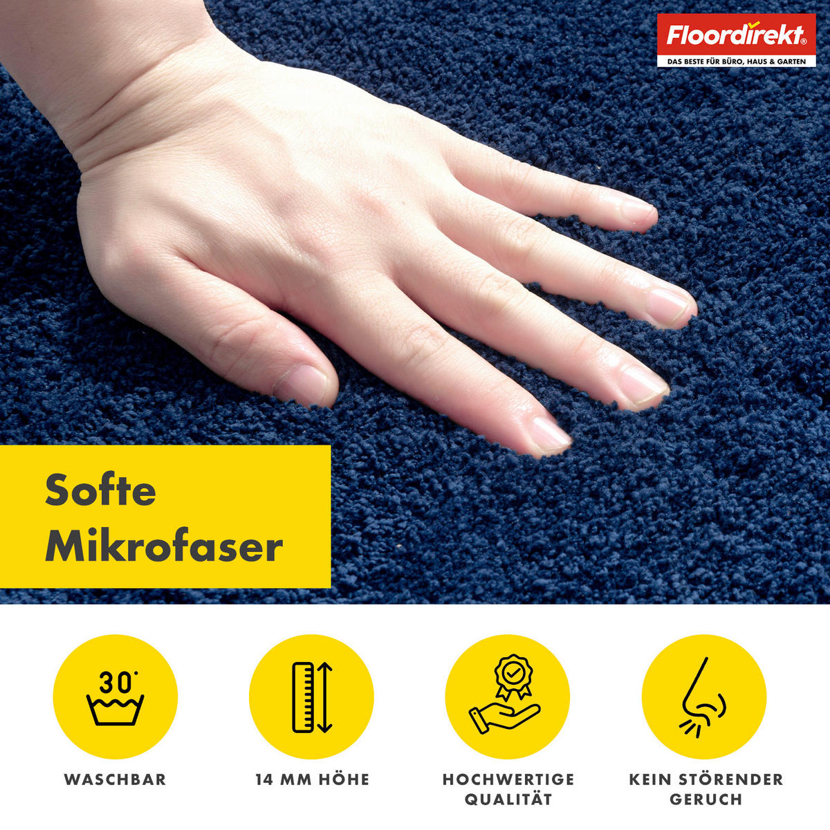 BADEMATTE Nasa Dunkelblau 60/90 cm  - Dunkelblau, Basics, Kunststoff/Textil (60/90cm) - Floordirekt