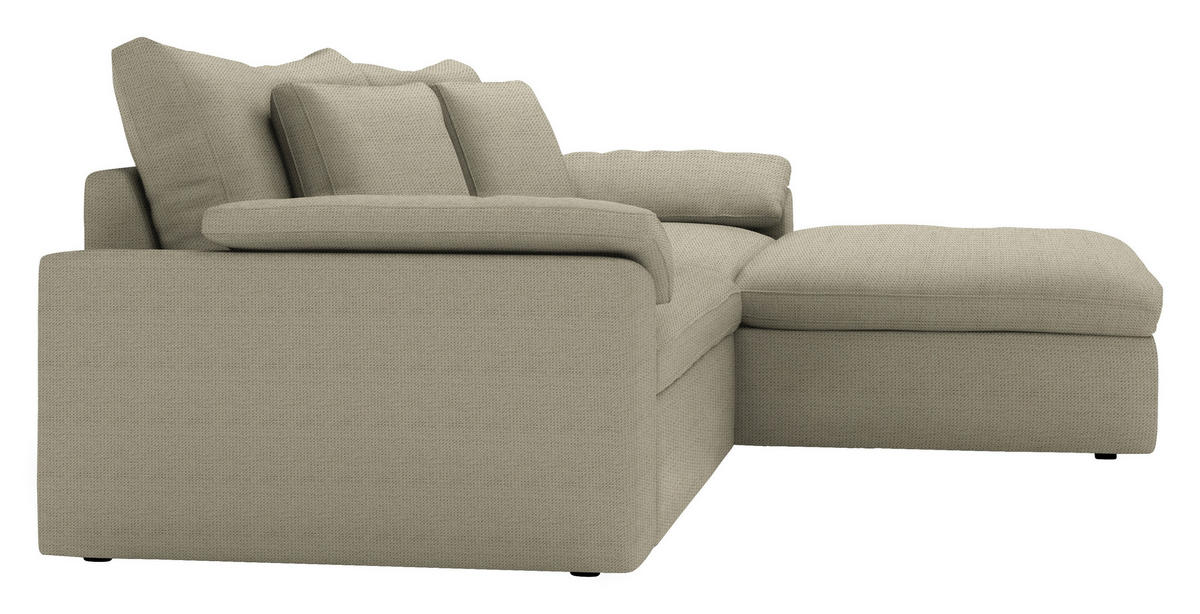 ECKSOFA  Chenille Beige  - Beige/Schwarz, Modern, Kunststoff/Textil (306/198cm) - Carryhome