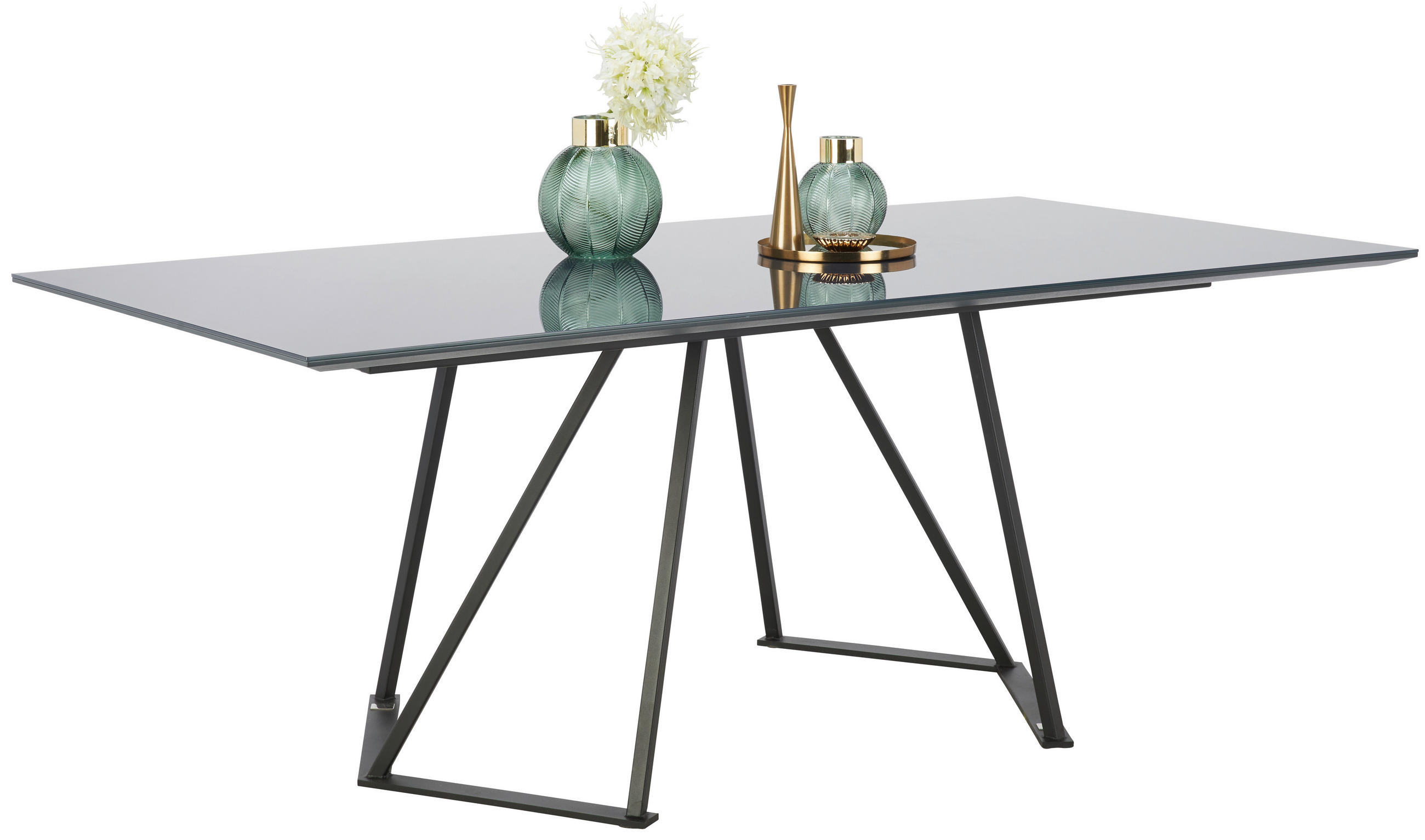 ESSTISCH in Metall, Glas, Holzwerkstoff 220/100/75 cm  - Anthrazit/Schwarz, Design, Glas/Holzwerkstoff (220/100/75cm) - Joop!