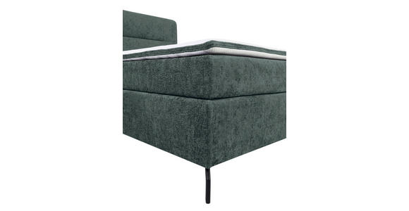 BOXSPRINGBETT 160/200 cm,  in Dunkelgrau, Topper, H2 + H3 = mittel + fest  - Dunkelgrau/Schwarz, Design, Textil/Metall (160/200cm) - Esposa