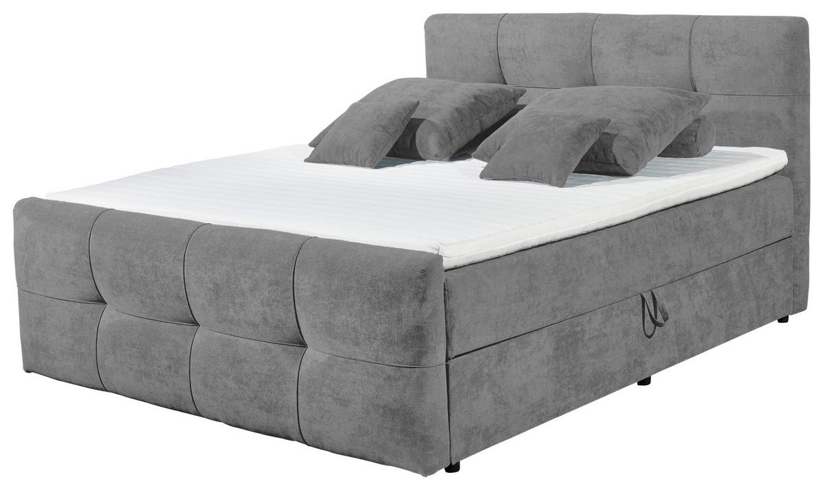BOXBETT 180/200 cm  in Dunkelgrau  - Dunkelgrau, Modern, Holzwerkstoff/Kunststoff (180/200cm) - MID.YOU