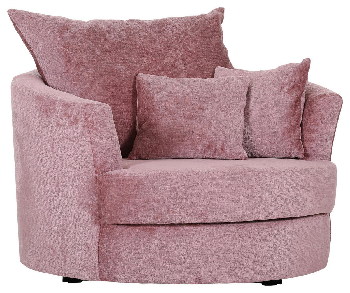SESSEL in Chenille Altrosa  - Schwarz/Altrosa, Konventionell, Textil/Metall (115/72/115cm) - Carryhome