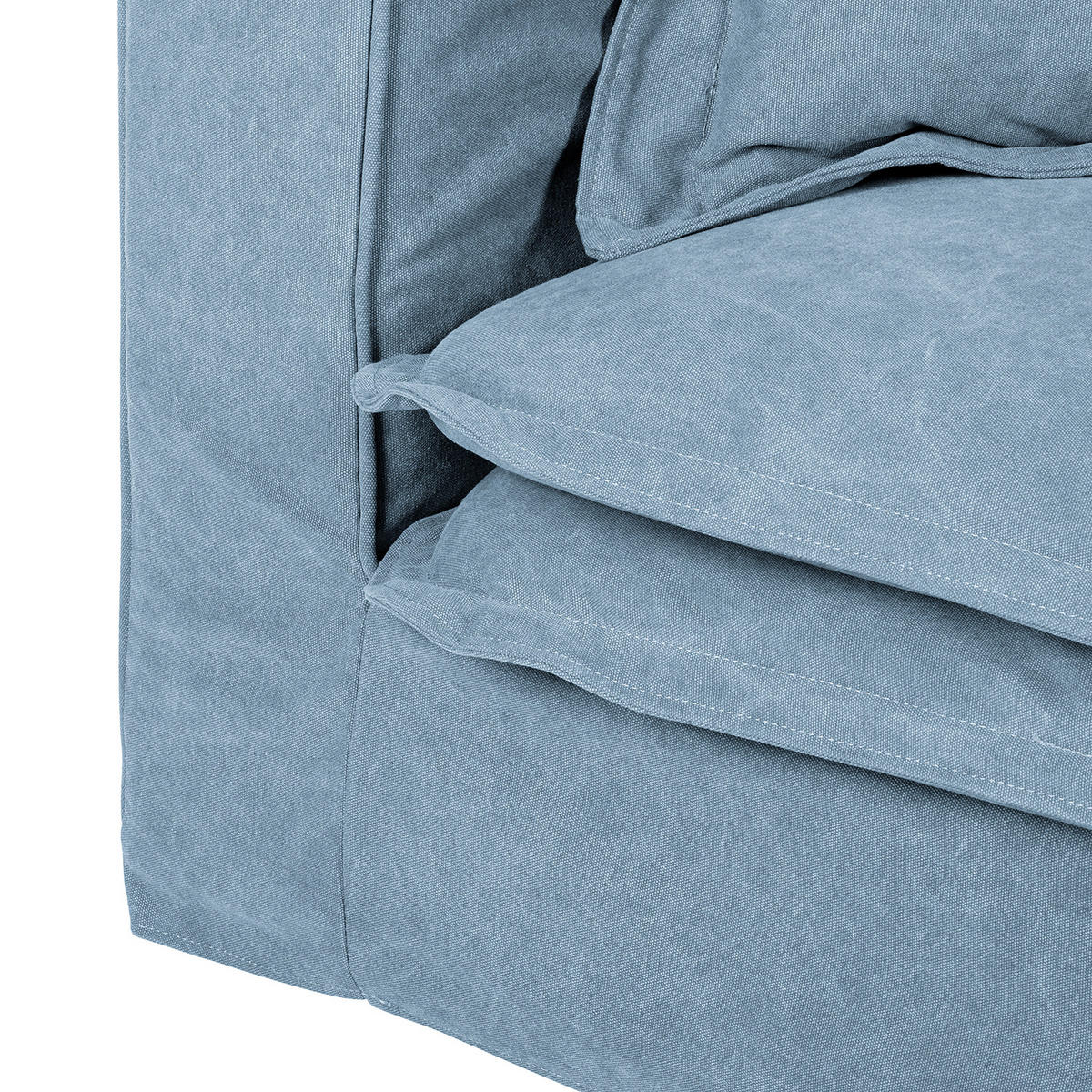 BIGSOFA STELLA Webstoff Blau  - Blau/Schwarz, Design, Kunststoff/Textil (338/90/119cm) - P & B