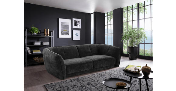 BIGSOFA Chenille Anthrazit - Anthrazit/Schwarz, KONVENTIONELL, Kunststoff/Textil (290/86/121cm) - Cantus