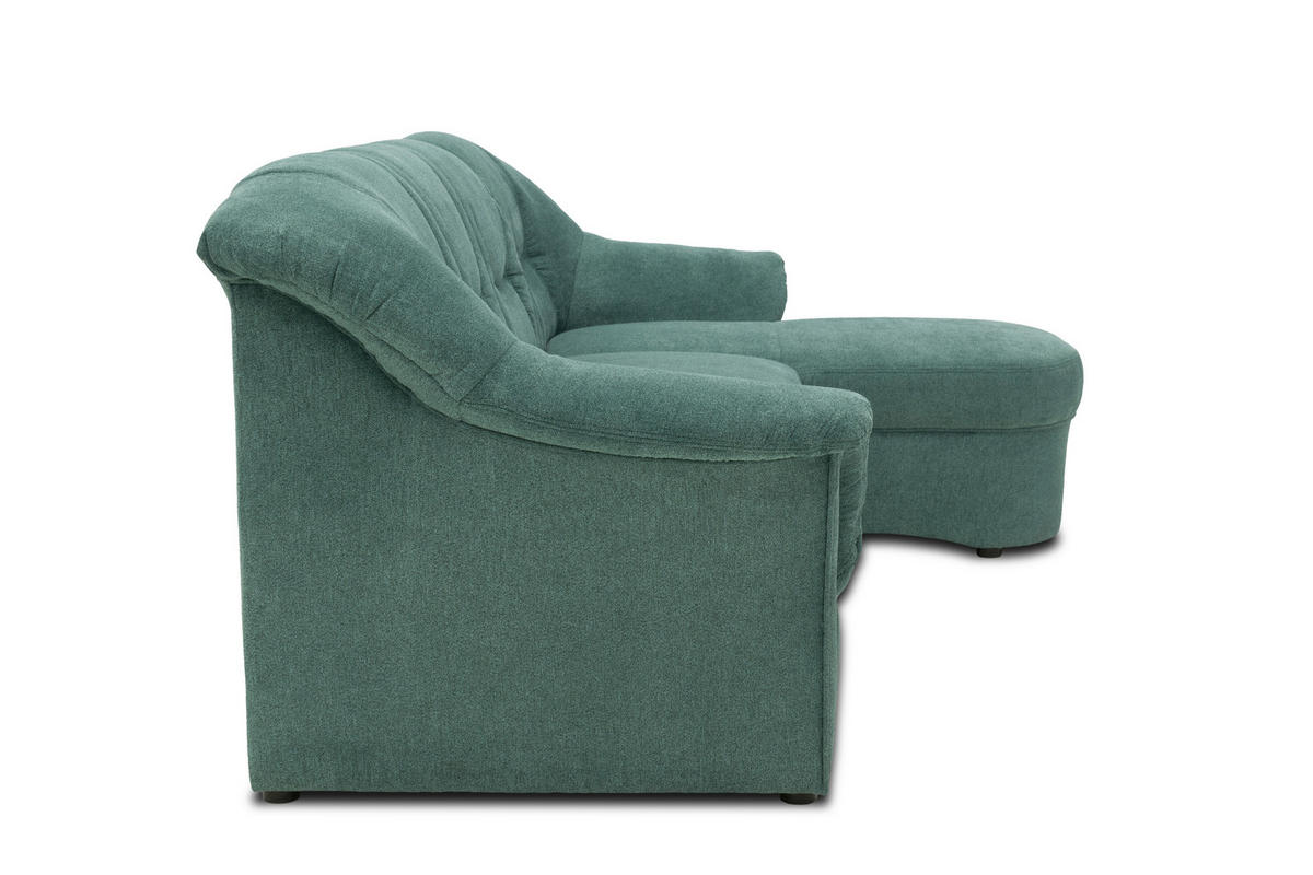 ECKSOFA Petrol Mikrofaser  - Petrol/Schwarz, KONVENTIONELL, Kunststoff/Textil (232/146cm) - MID.YOU