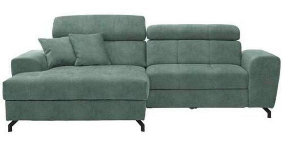 ECKSOFA Mintgrün Velours - Schwarz/Mintgrün, Design, Textil/Metall (181/267cm) - Carryhome