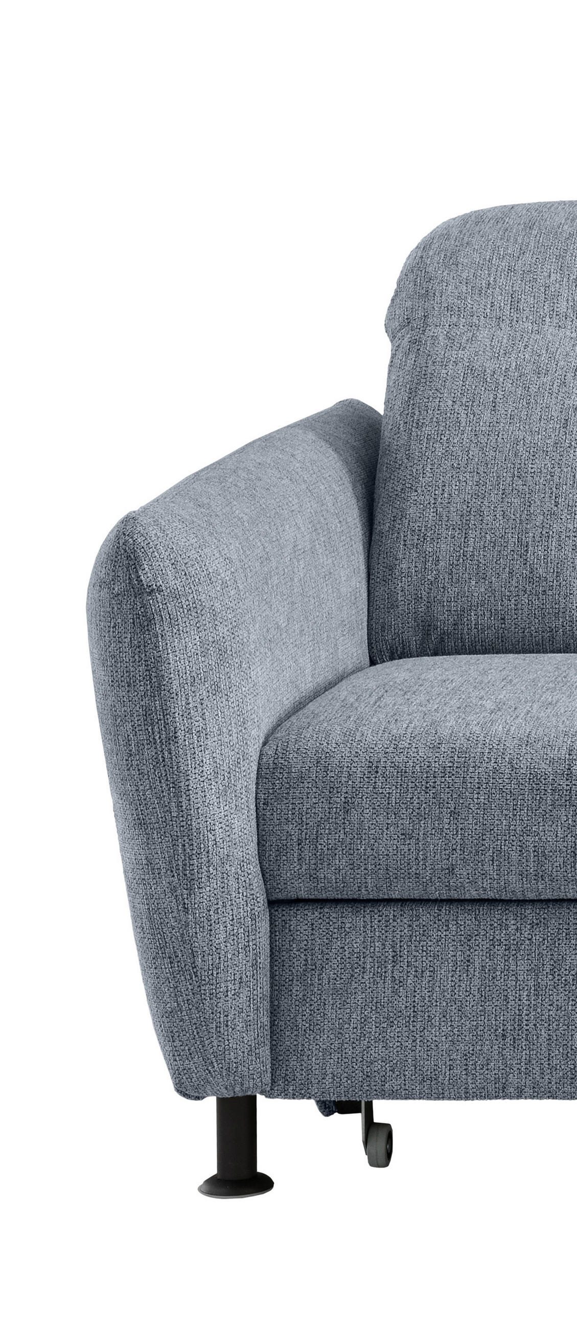 ECKSOFA Hellblau Chenille  - Schwarz/Hellblau, MODERN, Textil/Metall (267/184cm) - Livetastic