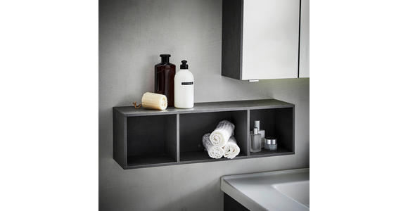 BADEZIMMER 91 cm  - Eichefarben/Dunkelgrau, KONVENTIONELL, Glas/Keramik (91cm) - Dieter Knoll