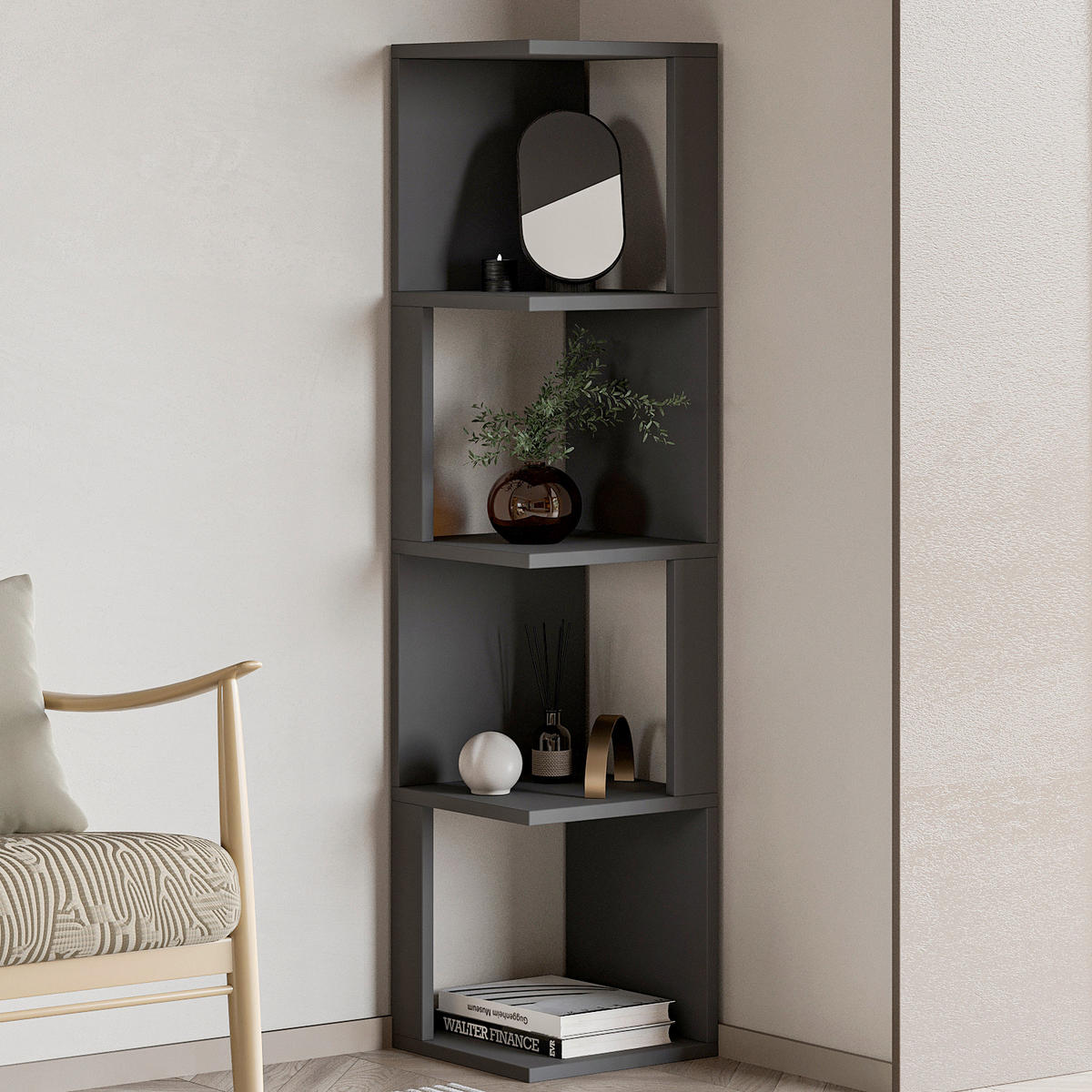 HYLLA i 30/128/30 cm antracit  - antracit, Design, trämaterial (30/128/30cm) - Livetastic