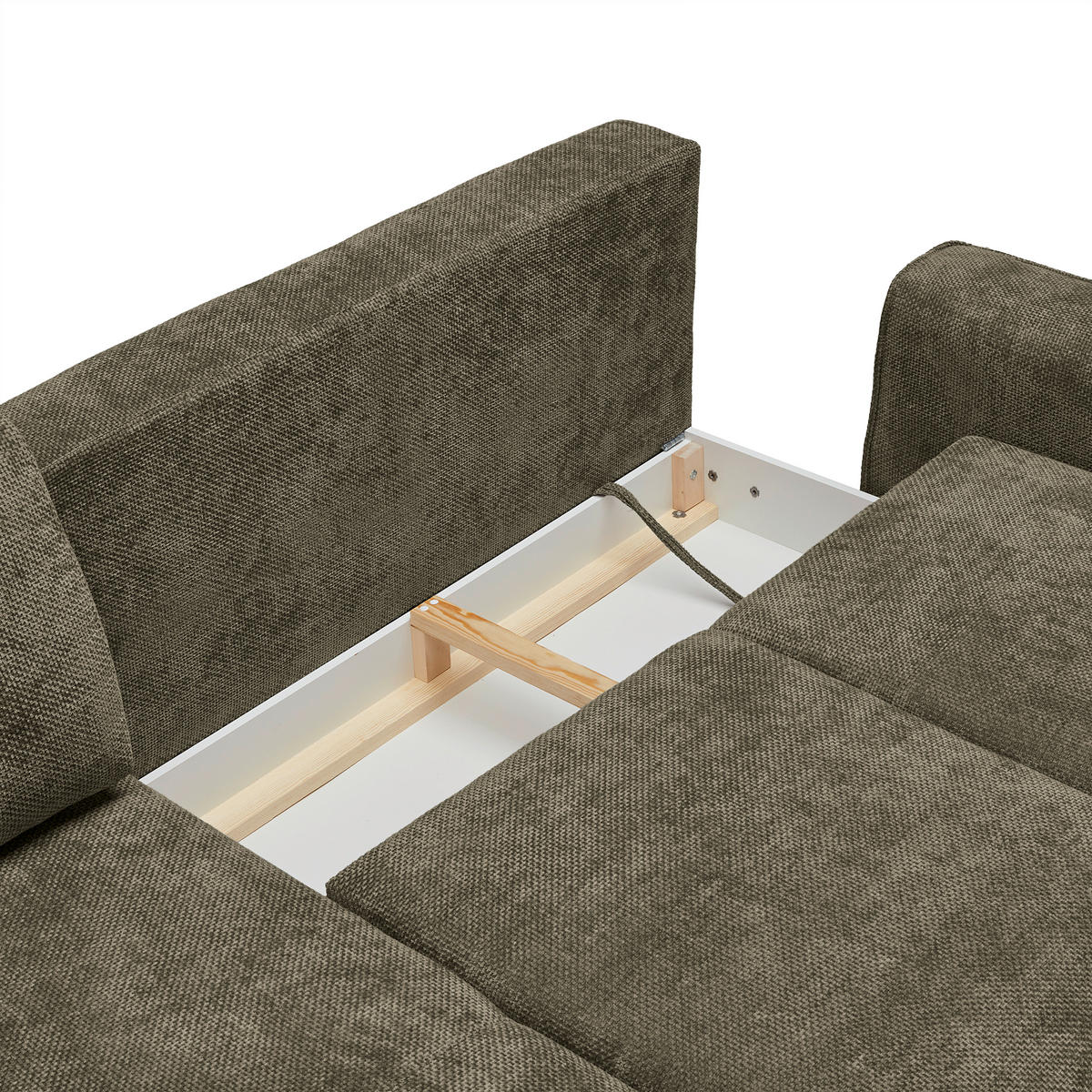 HÖRNSOFFA i vävt tyg olivgrön  - olivgrön/svart, Modern, metall/textil (164/255cm) - MID.YOU