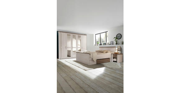 DREHTÜRENSCHRANK in Weiß, Trüffeleichefarben - Trüffeleichefarben/Weiß, LIFESTYLE, Glas/Holzwerkstoff (241/212/62cm) - Carryhome