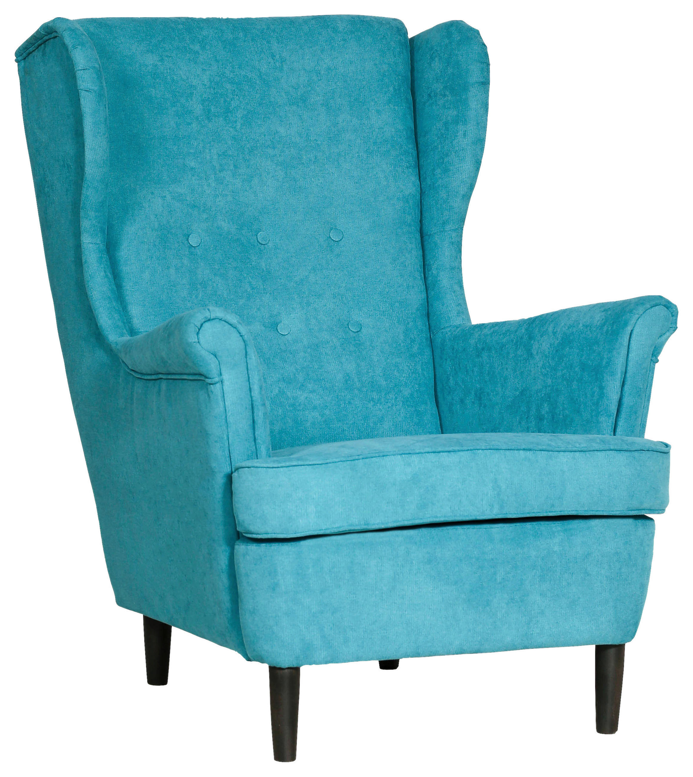 KRESLO UŠIAK, drevo, textil, kartón, kompozitné drevo, modrá - modrá/čierna, Basics, kartón/drevo (78/102/98cm) - Niels Andersson