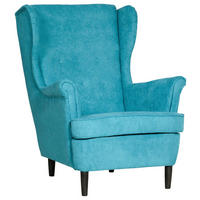 KRESLO UŠIAK, drevo, textil, kartón, kompozitné drevo, modrá - modrá/čierna, Basics, kartón/drevo (78/102/98cm) - Niels Andersson