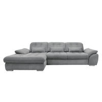 ECKSOFA in Chenille Silberfarben  - Chromfarben/Anthrazit, Modern, Textil/Metall (184/314cm) - Livetastic