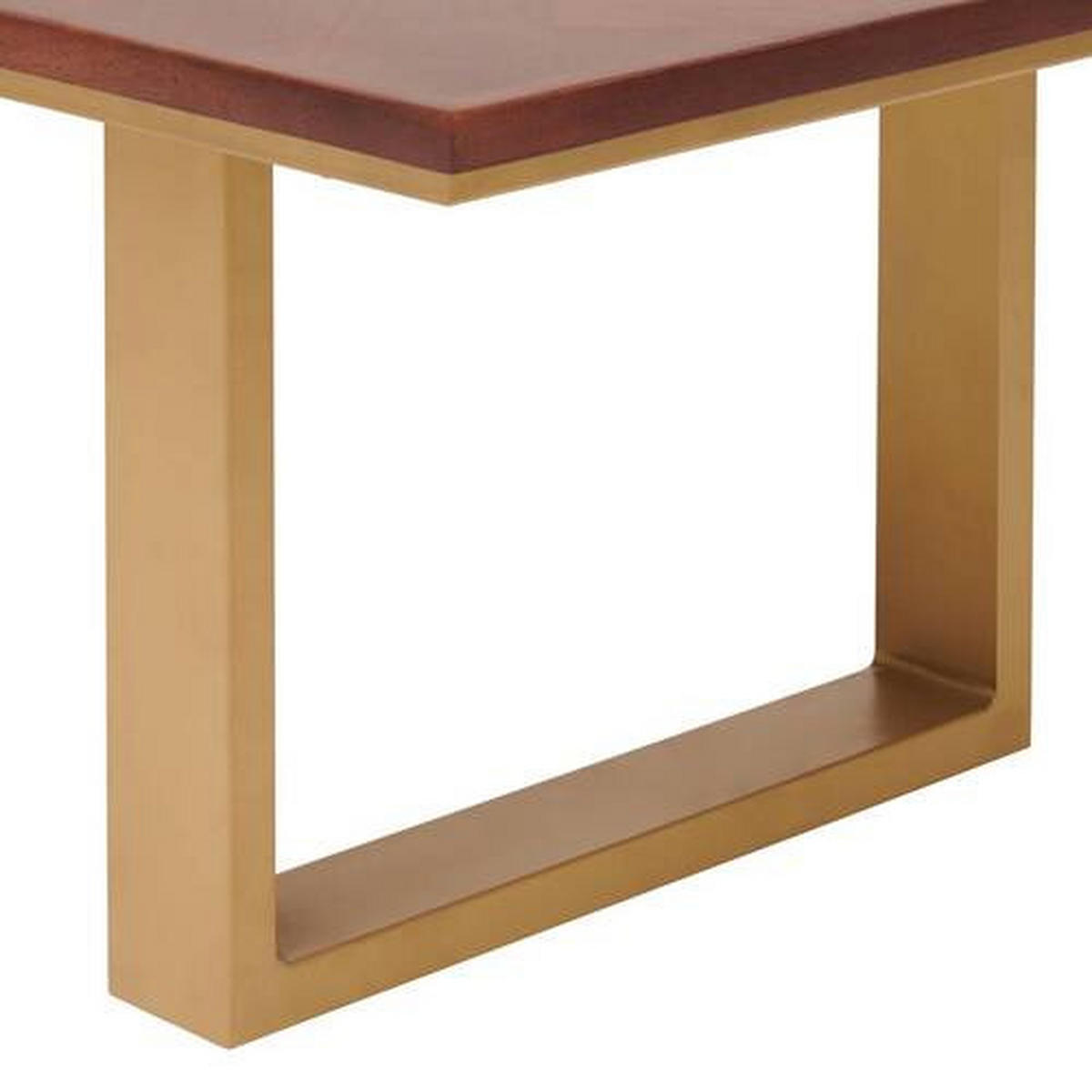 KONFERENČNÝ STOLÍK, zlatá, farba vlašského orecha, drevo, kov, 120/40/60 cm - zlatá/farba vlašského orecha, Design, kov/drevo (120/40/60cm) - MID.YOU