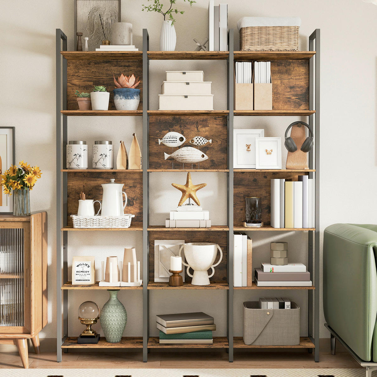 BEISTELLREGAL 128/187,1/24 cm  - Schwarz/Braun, Trend, Holzwerkstoff/Kunststoff (128/187,1/24cm) - Boxxx