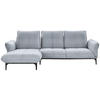 ECKSOFA in Webstoff Hellgrau  - Hellgrau/Schwarz, Natur, Textil (182/277cm) - Valnatura