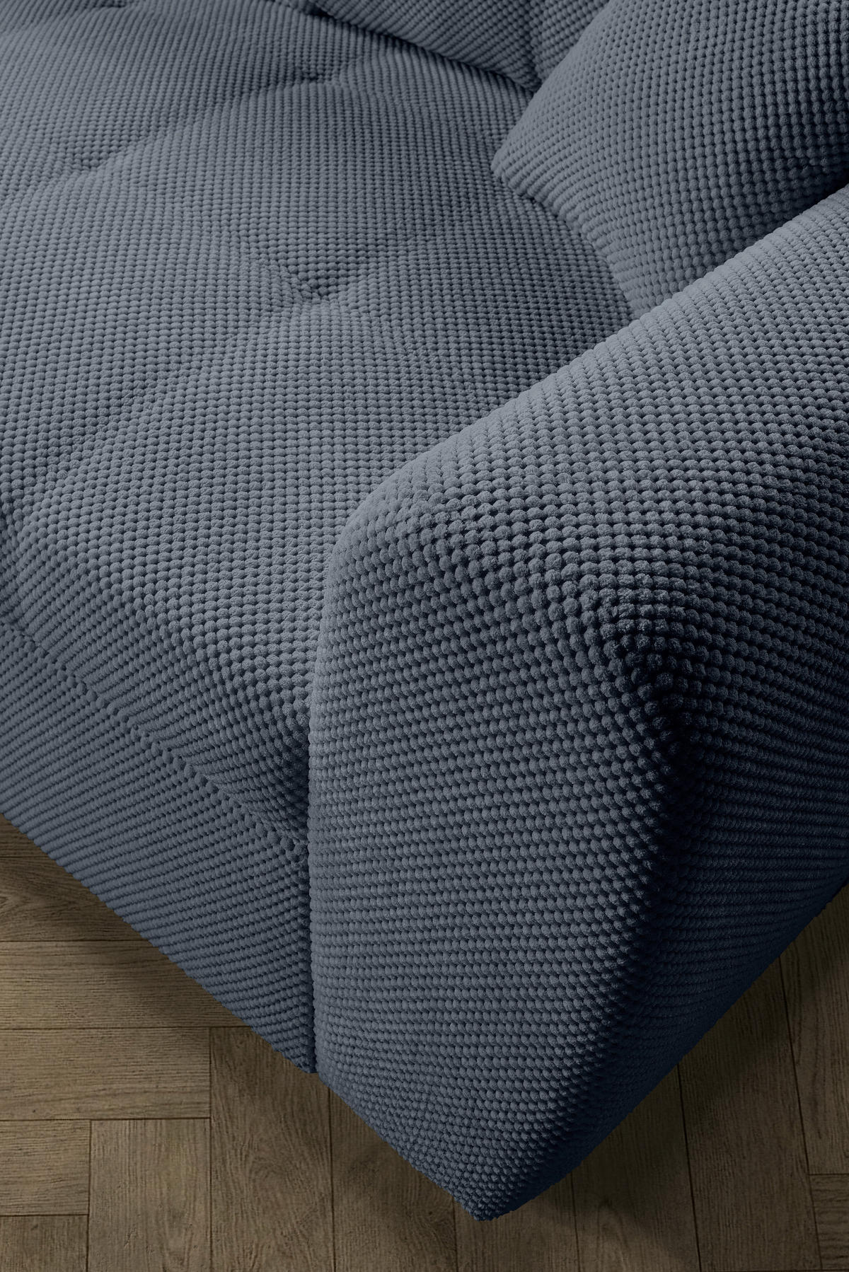 ECKSOFA Grau Plüsch  - Schwarz/Grau, KONVENTIONELL, Kunststoff/Textil (175/249cm) - Carryhome