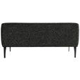 SITZBANK in Textil Grau, Schwarz  - Schwarz/Grau, KONVENTIONELL, Textil/Metall (217/85/72cm) - Moderano