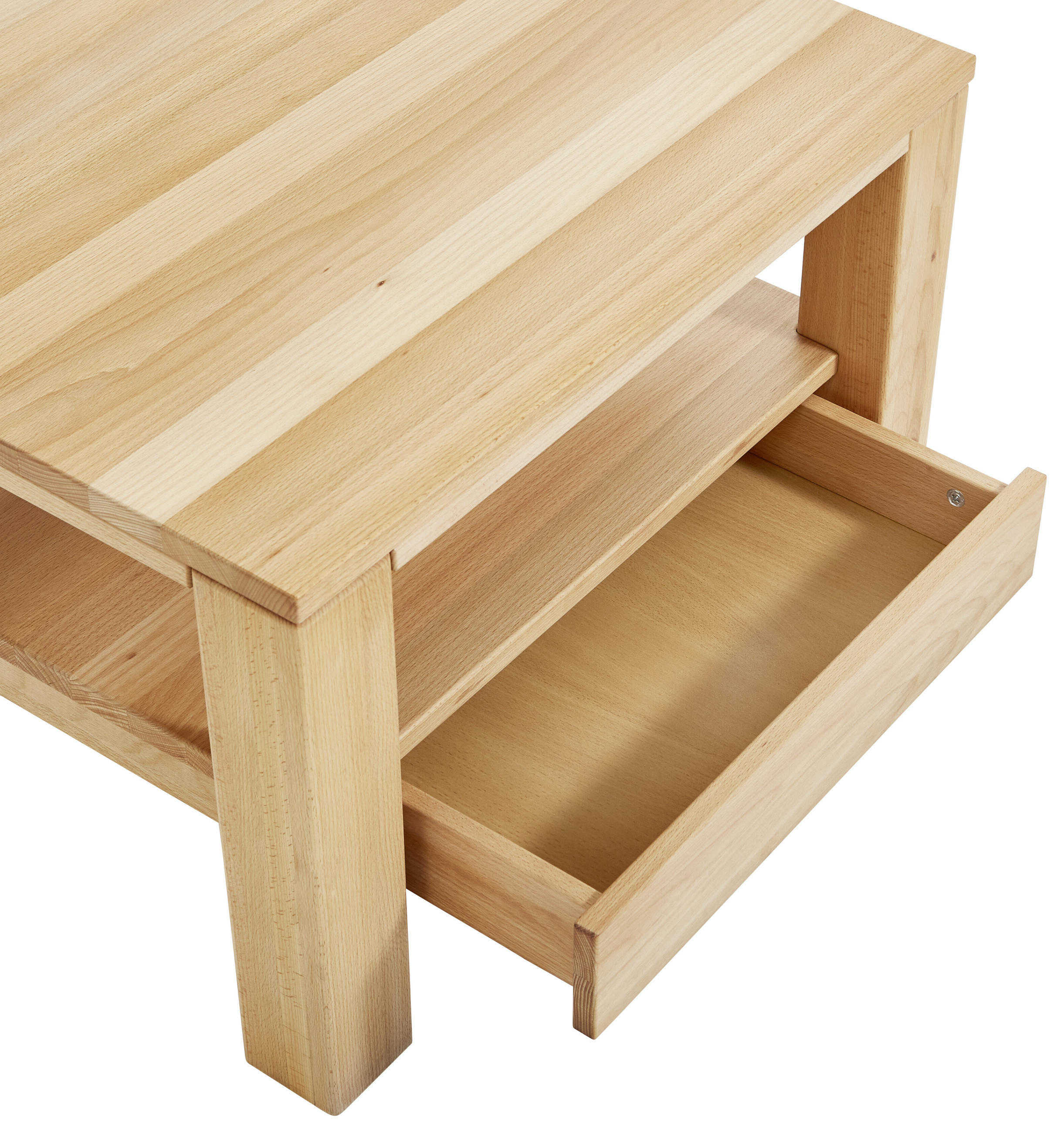 COUCHTISCH Kernbuche massiv quadratisch Buchefarben 70/70/47,5 cm - Buchefarben, Natur, Holz (70/70/47,5cm) - Linea Natura