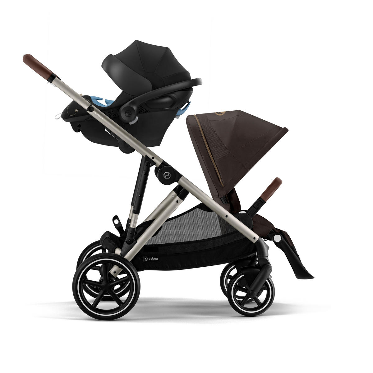 KINDERWAGEN Gazelle S  - Taupe/Dunkelbraun, Basics, Metall (107,5/66/110cm) - cybex GOLD